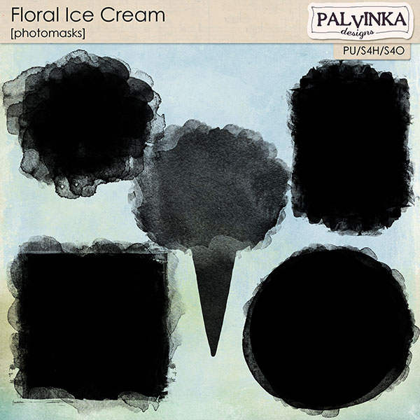 Floral Ice Cream Photomasks