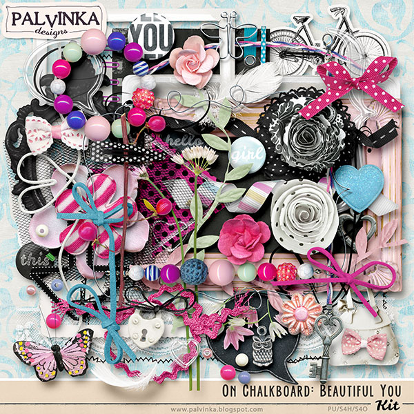 On Chalkboard: Beautiful You Kit and Alpha