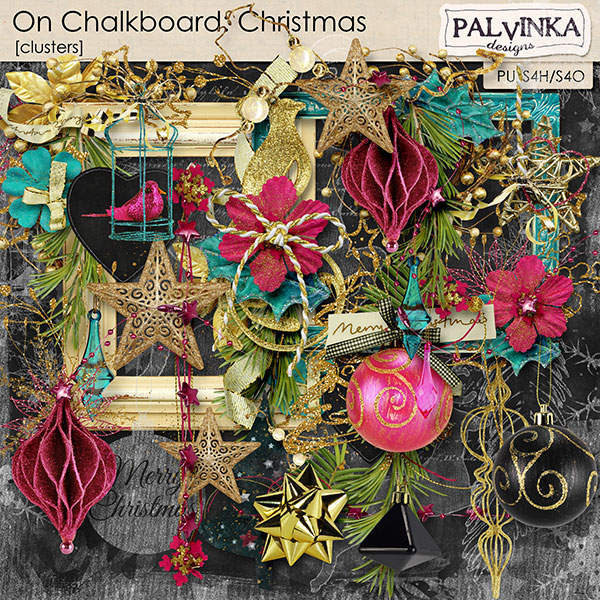 On Chalkboard: Christmas Clusters