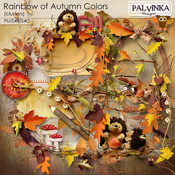 Rainbow of Autumn Colors Clusters