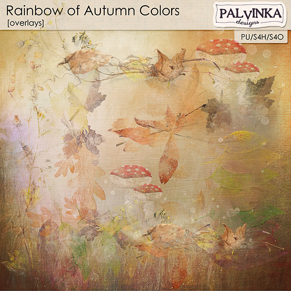Rainbow of Autumn Colors Overlays