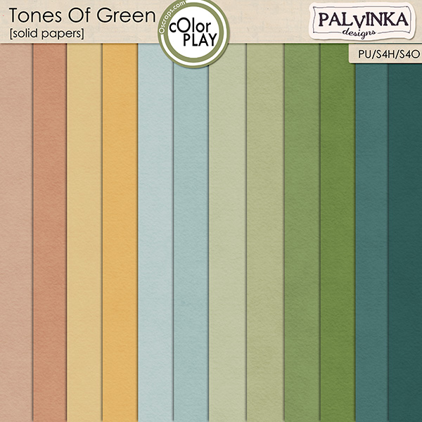 Tones Of Green Solid Papers