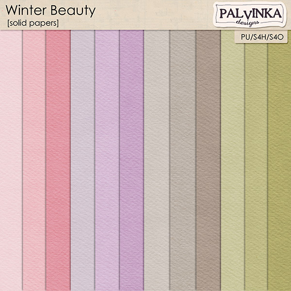 Winter Beauty Solid papers