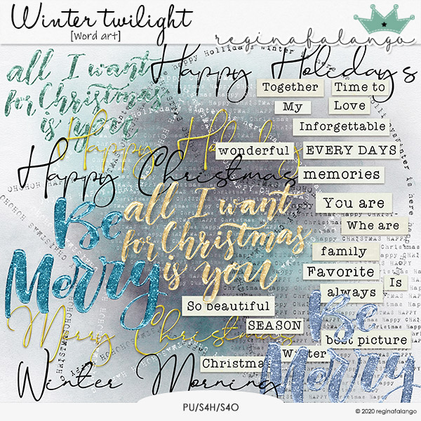 WINTER TWILIGHT WORD ART