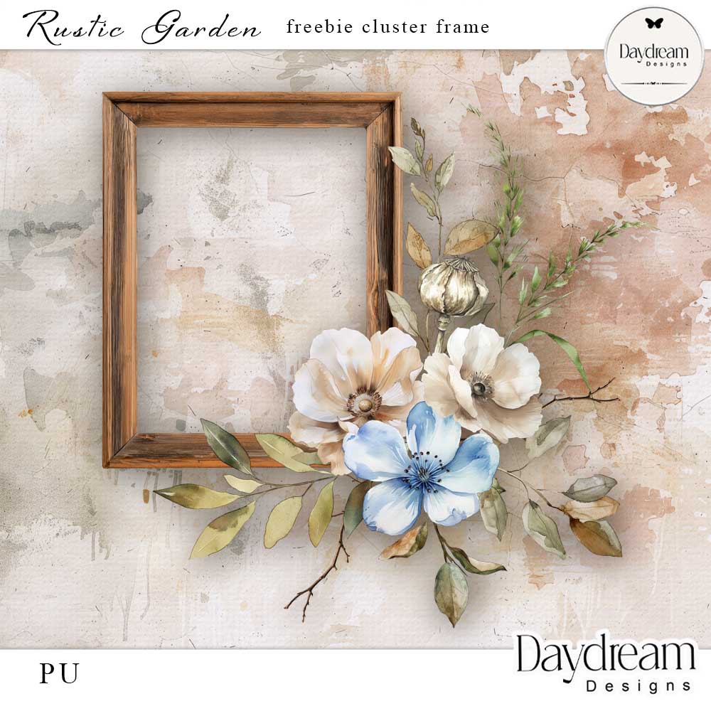 Rustic Garden Freebie Clusters Frame by Daydream Designs    