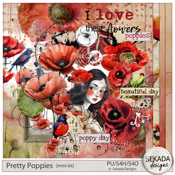 Pretty Poppies Mini Kit by Sekada Designs