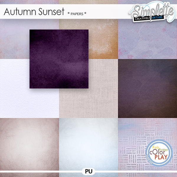 Autumn Sunset (papers) by Simplette | Oscraps