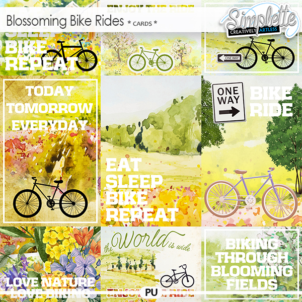 Blossoming Bike Rides (cards) by Simplette