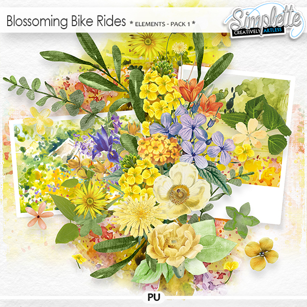 Blossoming Bike Rides (elements - pack 1) by Simplette