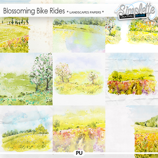 Blossoming Bike Rides (landscapes papers) by Simplette