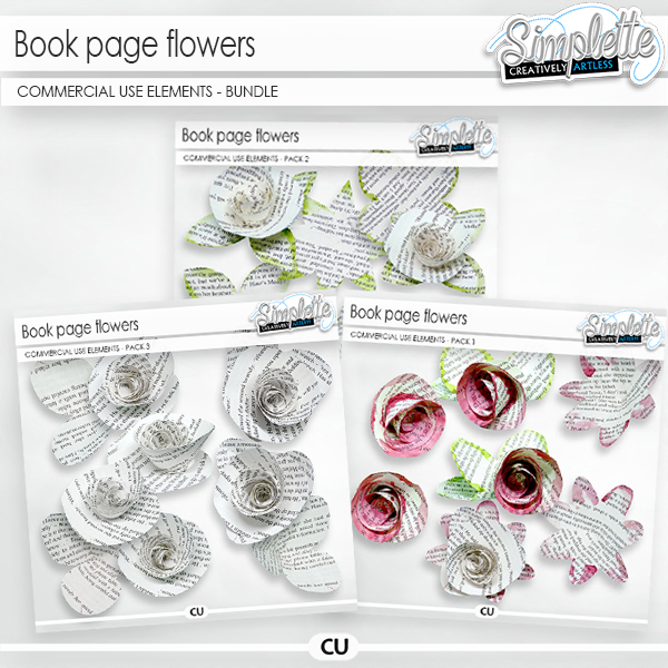 Book page Flowers (CU elements) BUNDLE