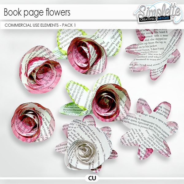 Book page Flowers (CU elements) pack 1 Book page Flowers (CU elements) pack 1
