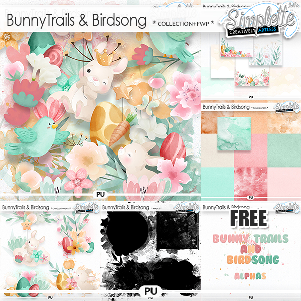 Bunny Trails and Birdsong (collection with FREE pack offered) by Simplette