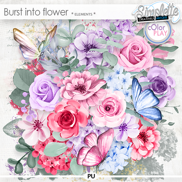 Burst into Flowers (elements) by Simplette | Oscraps