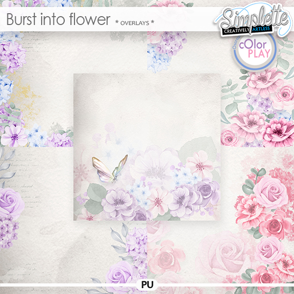 Burst into Flowers (overlays) by Simplette | Oscraps