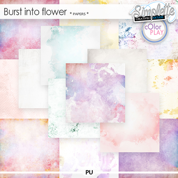 Burst into Flowers (papers) by Simplette | Oscraps
