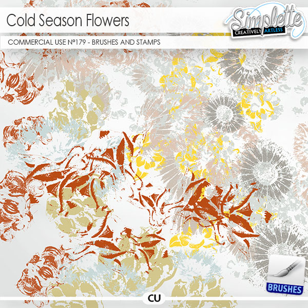 Cold Season Flowers (CU brushes and stamps) 179 by Simplette | Oscraps