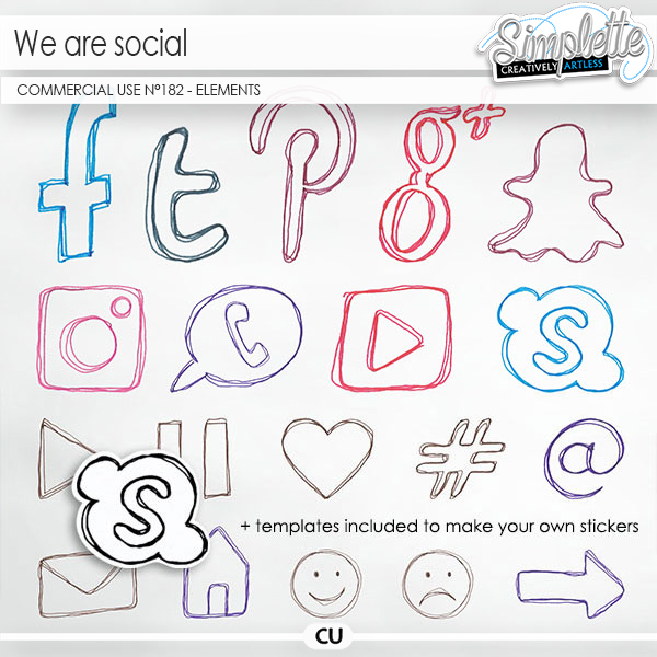 We are Social (CU elements) 182 by Simplette | Oscraps