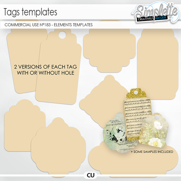 Tags templates (CU elements and templates) 183 by Simplette | Oscraps