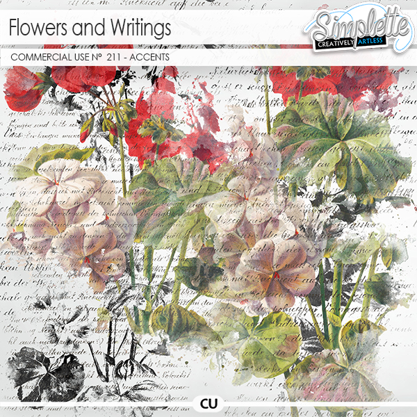 Flowers and Writings (CU accents) 211 by Simplette | Oscraps