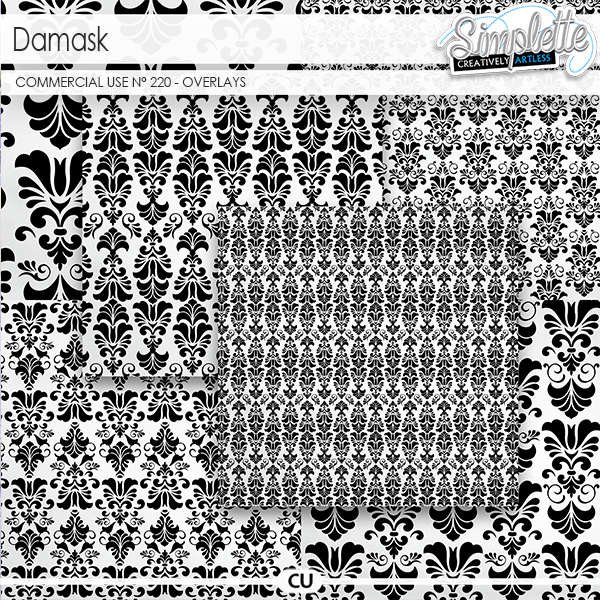 Damask (CU overlays) 220 by Simplette | Oscraps