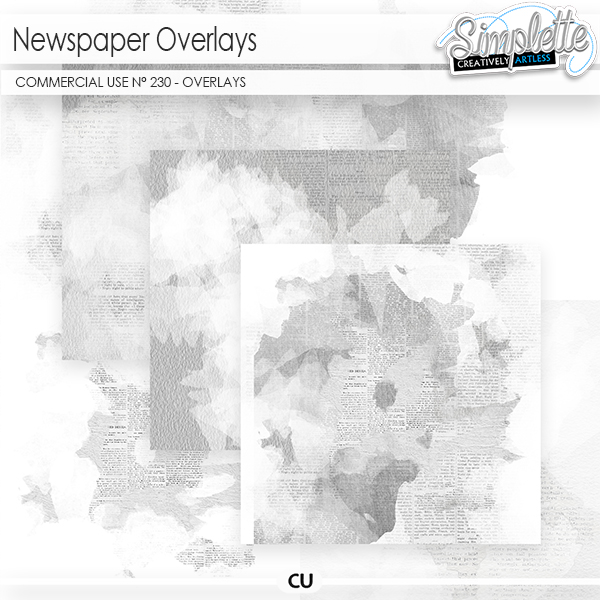 Newspaper Overlays (CU overlays) 230 by Simplette | Oscraps