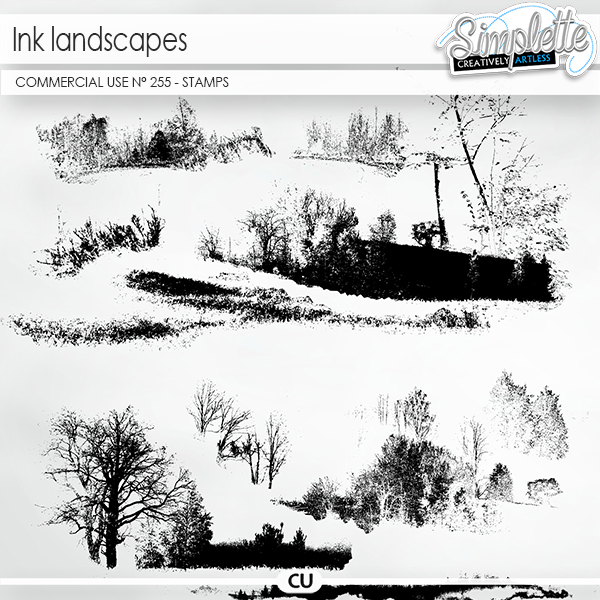 Ink Landscapes (CU stamps) 255 by Simplette