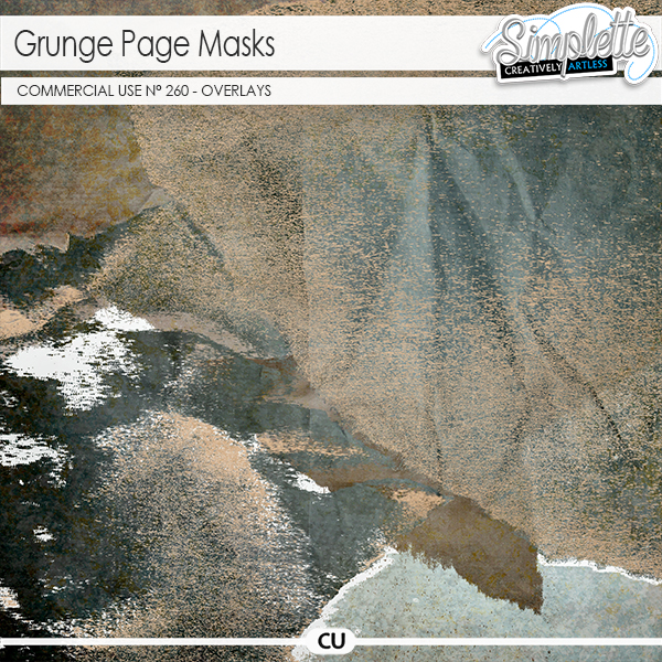 Grunge page masks (CU overlays) 260 by Simplette