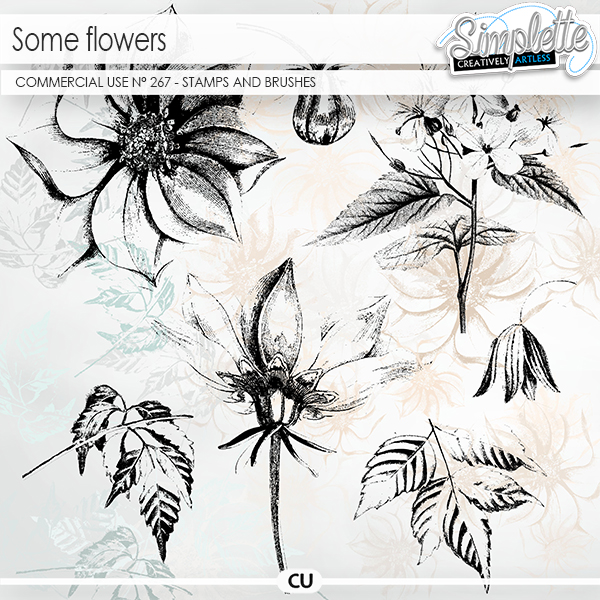 Some Flowers (CU stamps and brushes) 267 by Simplette