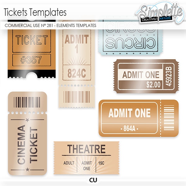 Tickets templates (CU elements templates) 281 by Simplette