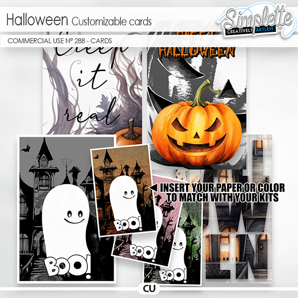 Halloween customizable cards (CU cards) 288 by Simplette