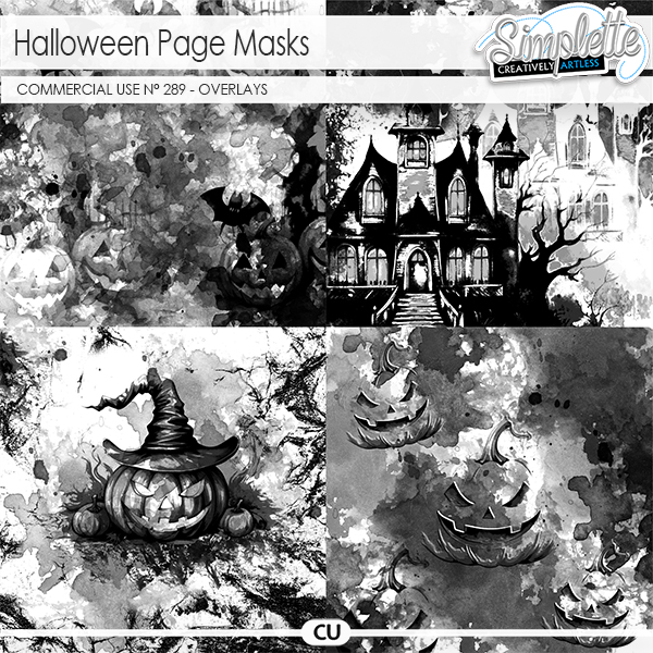 Halloween Page Masks (CU overlays) 289 by Simplette