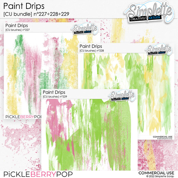 Paint Drips (CU BUNDLE) 227 228 229 by Simplette | Oscraps