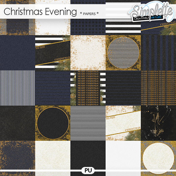 Christmas evening (papers) by Simplette | Oscraps