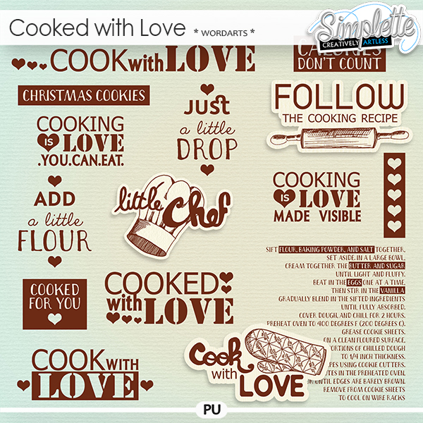 Cooked with Love (wordarts) by Simplette Cooked with Love (wordarts) by Simplette