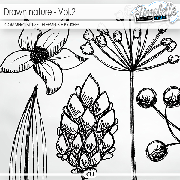 Drawn Nature (CU elements + brushes) - volume 2