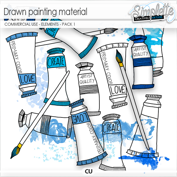 Drawn painting material (CU elements) pack 1 by Simplette