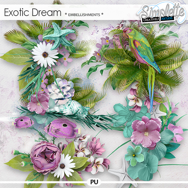 Exotic Dream (embellishments) by Simplette | Oscraps