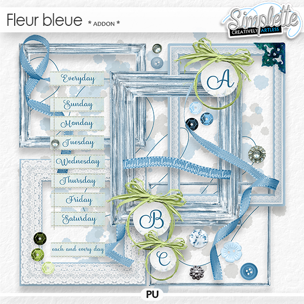 Fleur Bleue (addon) by Simplette | Oscraps