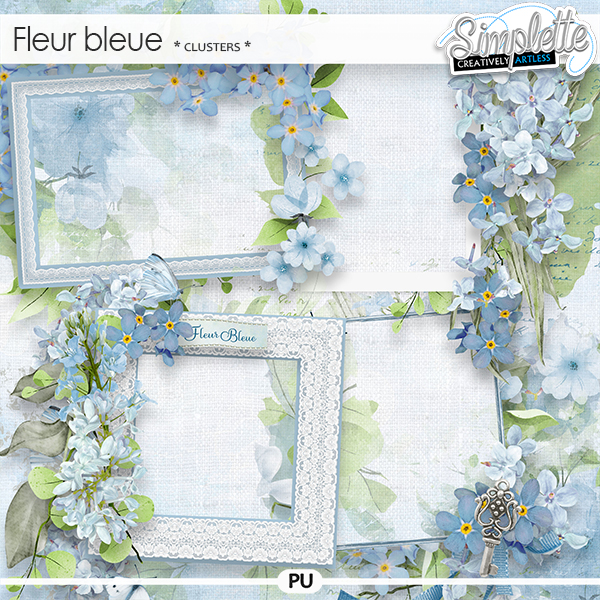 Fleur Bleue (clusters) by Simplette | Oscraps