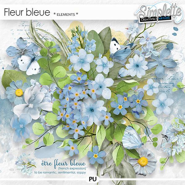 Fleur Bleue (elements) by Simplette | Oscraps