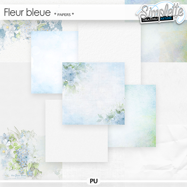 Fleur Bleue (papers) by Simplette | Oscraps
