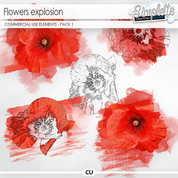 Flowers Explosion - pack 1 (CU elements)