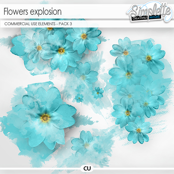 Flowers Explosion - pack 3 (CU elements)