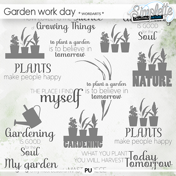 Garden Work Day (wordarts) by Simplette | Oscraps