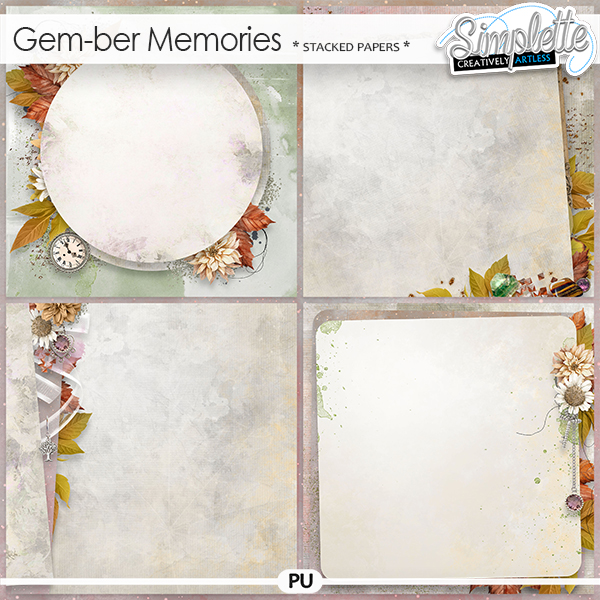 Gem-ber Memories (stacked papers) by Simplette
