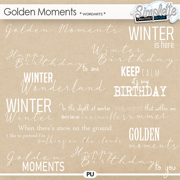 Golden Moments (wordarts) by Simplette