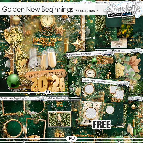 Golden New Beginnings (collection with FREE quick pages) by Simplette