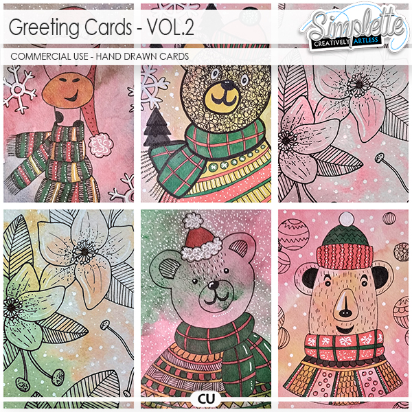 Greeting Cards (CU hand drawn cards) by Simplette - VOL2