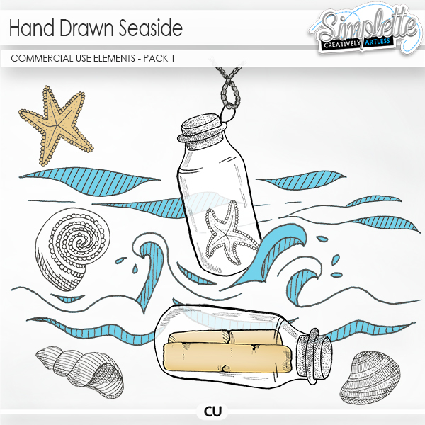 Hand Drawn Seaside (CU elements) by Simplette